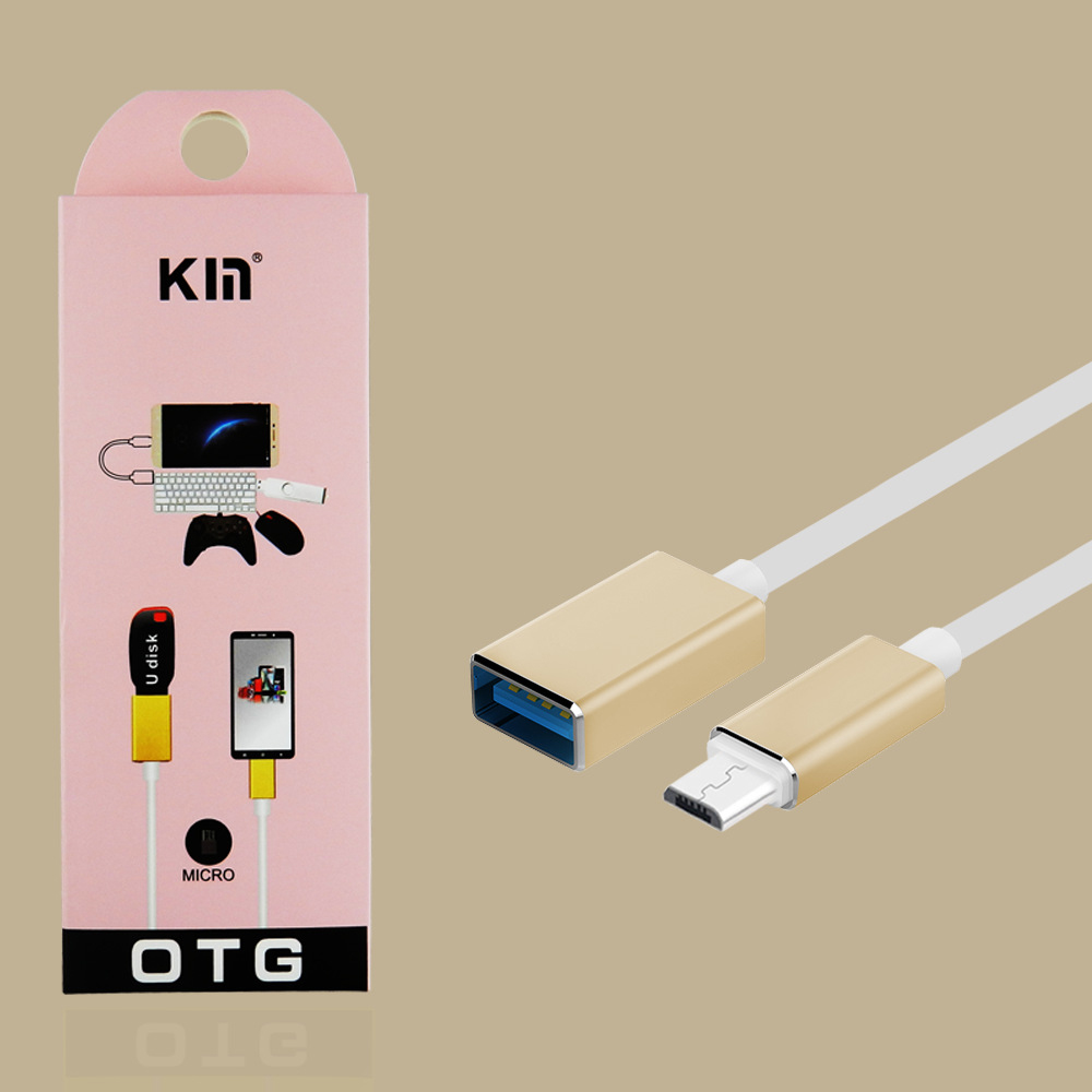 Micro USB to OTG USB Data / Charge and Sync Cable Adapter 6 inch (Champagne Gold)